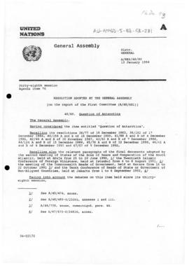 United Nations General Assembly, Forty-Eighth session "Resolution adopted by the General Ass...