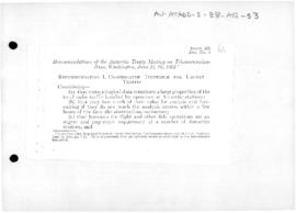 Recommendations of the first Antarctic Treaty meeting on telecommunications, Washington, 1963