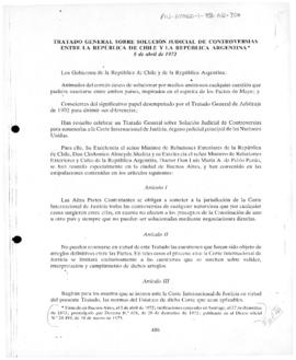 General Treaty on the judicial solution of disputes between the Republic of Chile and the Argenti...