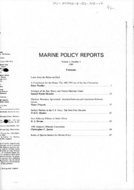 Joyner, Christopher "Antarctic Minerals Convention" Marine Policy Reports