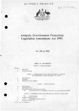 Antarctic (Environment Protection) Legislation Amendment Act 1992