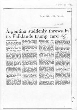 Press articles concerning the Falkland Islands after conclusion of hostilities, comprising articl...