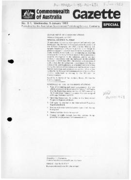 Commonwealth of Australia Gazette, radio and transmitting receiving stations, license granted to ...