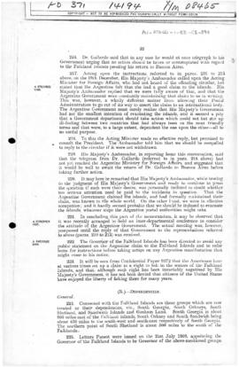British Foreign Office memorandum concerning the Falkland Island dependencies