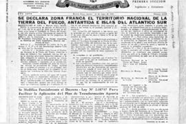 Argentina, Decree 6264 declaring Tierra del Fuego, the Antarctic Islands and the South Atlantic I...