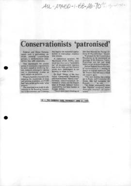 "Conservationists 'patronised' The Canberra Times