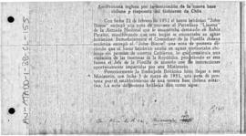 British note protesting at the presence of Chilean patrol boat "Lientur" in British waters