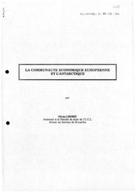 Lhoest, Olivier "La Communaute Economique Europeenne et l'Antarctique" Conference on th...