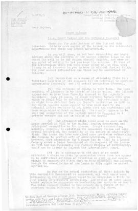 British letter concerning Heard Island and the McDonald Islands