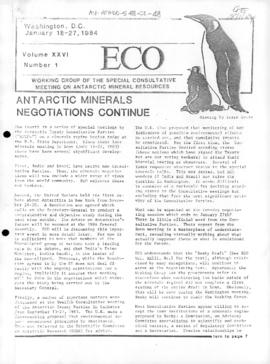 "Antarctic minerals negotiations to continue" Eco