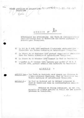 Order no. 30 setting out the responsibilities of heads of administrative districts in French Sout...