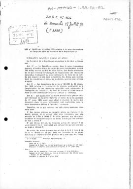 Law no. 76-655 concerning the economic zone in the seas off the coasts of the territory of the Re...
