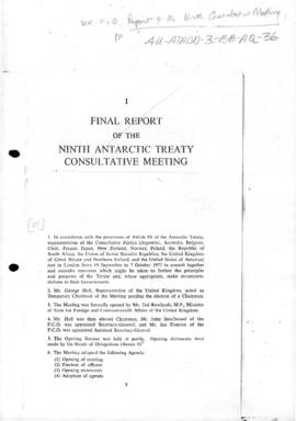 Ninth Antarctic Treaty Consultative Meeting, London