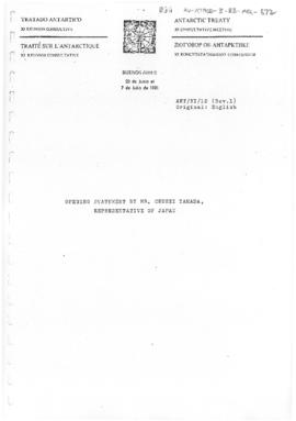 Eleventh Antarctic Treaty Consultative Meeting (Buenos Aires), Working paper 12 Revision 1 "...