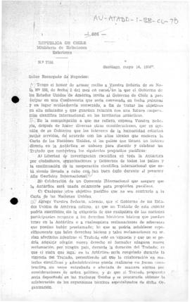 Chilean note to the United States accepting the United States' invitation to attend a conference ...