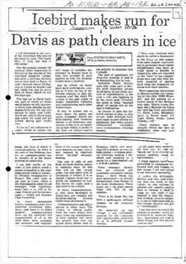 Stephen Murray-Smith "Icebird makes run for Davis as path clears in ice" Australian