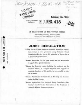 United States Senate, Joint Resolution HJR 418