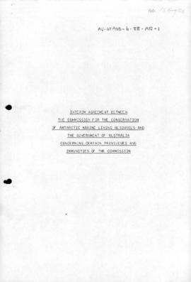 [Draft] "Interim agreement between the Commission for the Conservation of Antarctic Marine L...