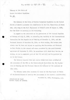 Documents concerning the International Convention on the Regulation of Whaling, 1946