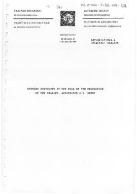 Eleventh Antarctic Treaty Consultative Meeting (Buenos Aires), Working paper 14 Revision 1 "...