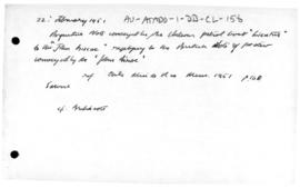 Argentine note responding to the British protest at the presence of Chilean patrol boat "Lie...