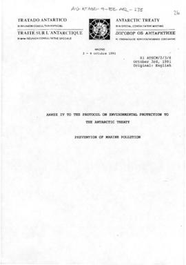 Eleventh Special Antarctic Treaty Consultative Meeting, fourth session (Madrid), working paper. X...