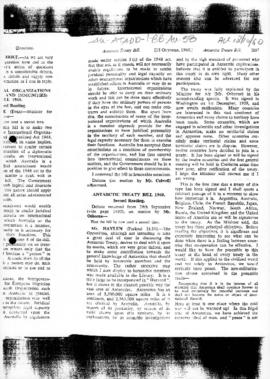 Australian Parliament, Antarctic Treaty Bill 1960 Second Reading