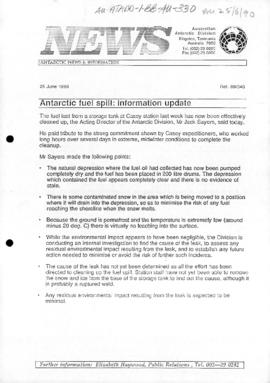Australian Antarctic Division "Antarctic fuel spill: information update"
