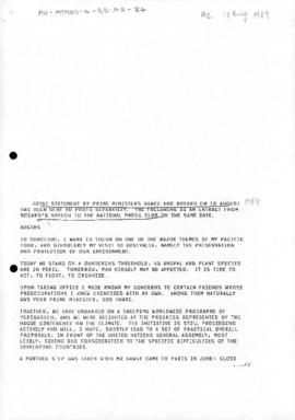 Australia, Department of Foreign Affairs and Trade, Agreement with France on Antarctic; Joint sta...