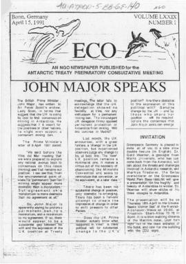 Environment campaign newsletter, "John Major speaks" ECO Vol LXXIX (1)