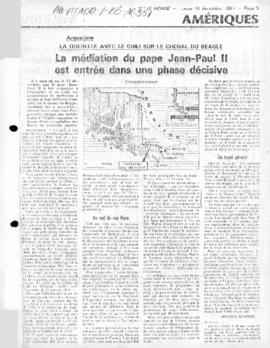 Press articles concerning the Beagle Channel dispute