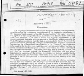 British memorandum to Norway concerning the activities of the "Norvegia" in the Austral...