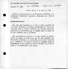 Argentina, Decree 7338 establishing the Argentine Antarctic Institute