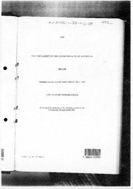 Australia, Senate, Crimes Legislation Amendment Bill 1992 Explanatory Memorandum