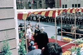 Queen Mother at ceremony outside Hobart Town Hall