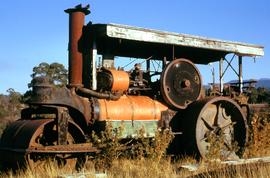 Disused Marshall steam roller at Westbury 1964