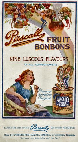 Advertisement for Pascall fruit bonbons