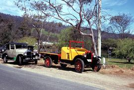 Vintage cars by the Huon River