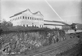 New buildings under construction above railway cutting at E.Z. Co. Zinc Works 1924