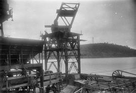 Assembling crane on wharf at E.Z. Co. Zinc Works at Risdon