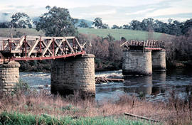 Missing rail section across River Derwent at Macquarie Plains bridge
