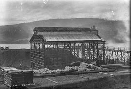 Workers building framework of new building at E.Z. Co Zinc Works 1924