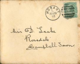 Letter from Matt Seal: August 26 1893