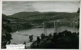 Postcard of the pontoon bridge, Hobart
