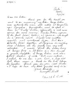 Letter from Mrs Webb
