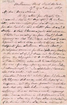 Letter Francis Cotton to Anna Maria Cotton 17th April 1868