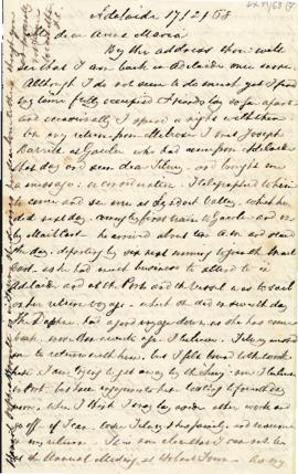 Letter Francis Cotton to Anna Maria Cotton 17th Feb 1868