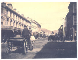 Liverpool Street Hobart with horse drawn carriages