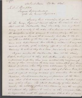 Correspondence : Walker to J.S. Hampton