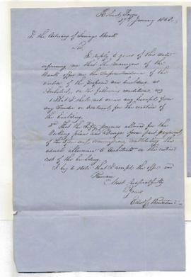 Letter from architect Edward Rowntree to George Washington Walker